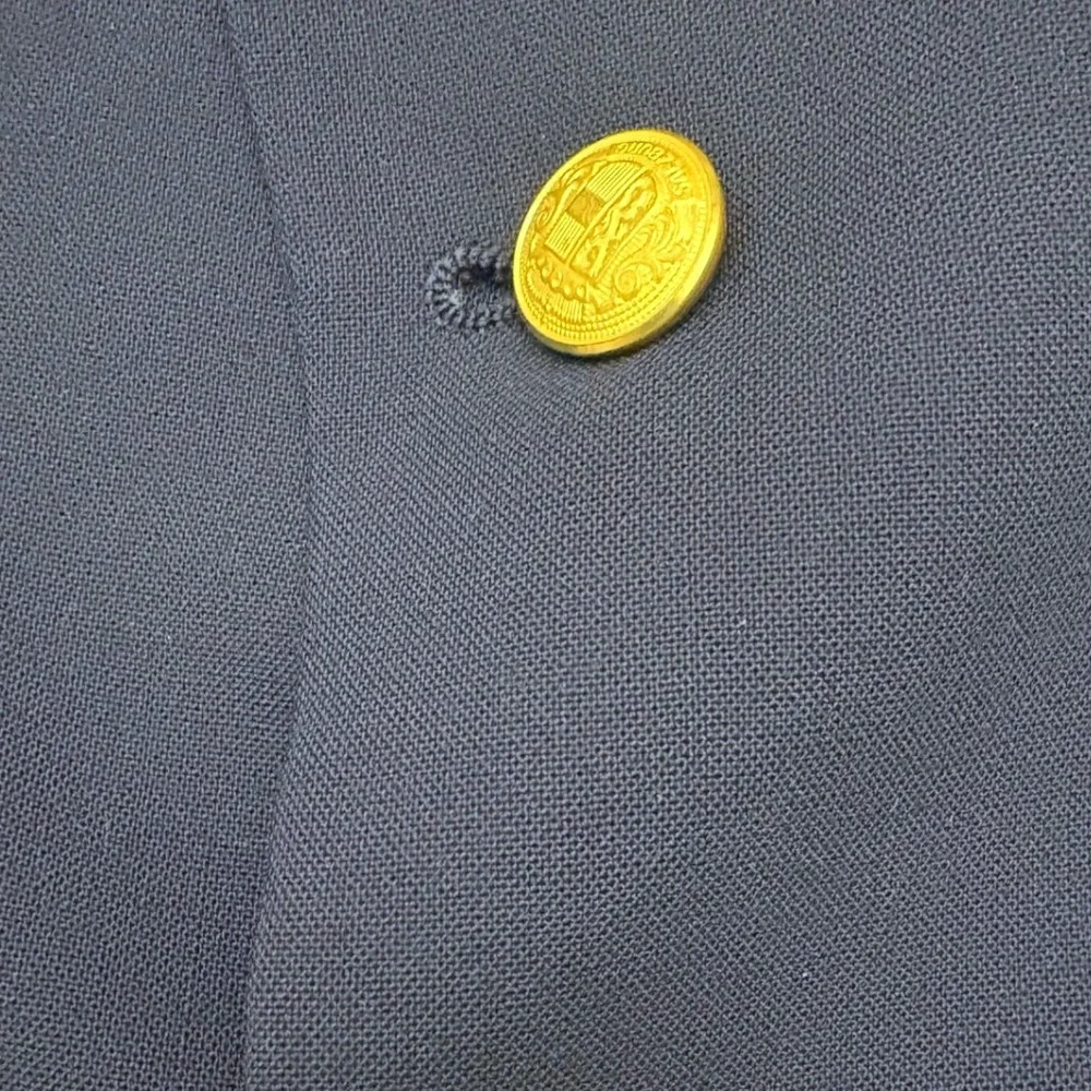 VTG Monsieur Givenchy Blazer Mens 42 Navy Gold Buttons Wool Sport Coat USA Made